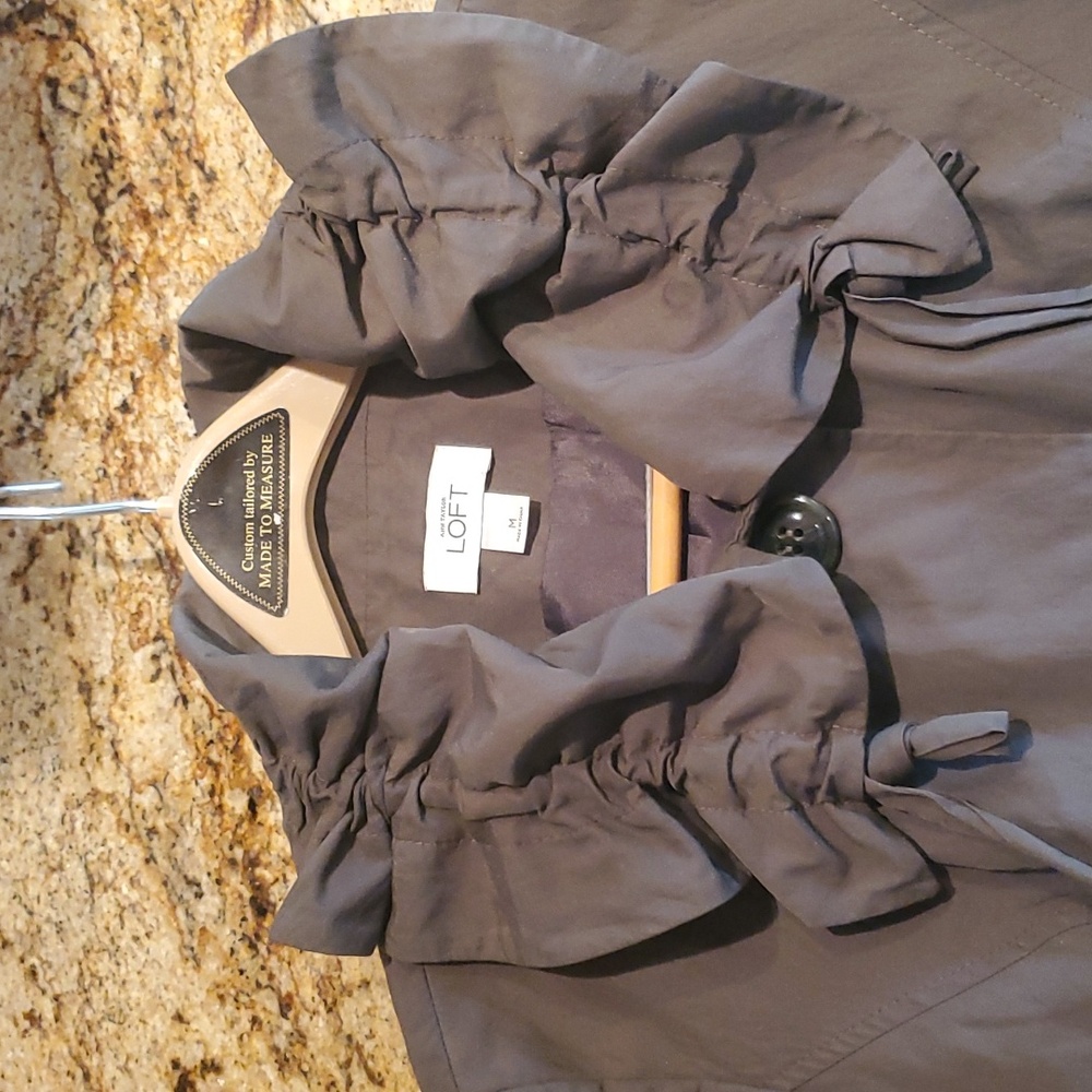 Ann Taylor Loft ruffle trench coat